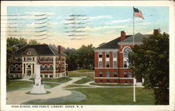 High School and Public Library Dover, NH Postcard Postcard