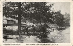 Shore of Beaver Lake from New Pavilion Derry, NH Postcard Postcard