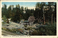 Hisega Station, Rapid Canyon Black Hills, SD Postcard Postcard