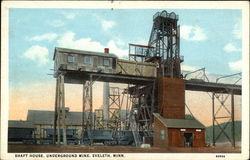 Shaft House, Underground Mine Postcard