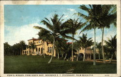 View El Mirasol from North East, Residence E.T. Stotesbury Palm Beach, FL Postcard Postcard