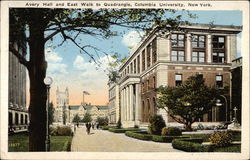 Columbia University - Avery Hall and East Walk to Quadrangle Postcard