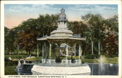 City Park, The Pergola Saratoga Springs, NY Postcard Postcard