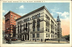 Court House, Showing City Hall on Right Postcard