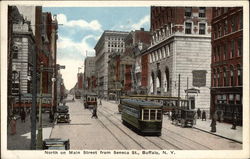 North on Main Street from Seneca Street Postcard
