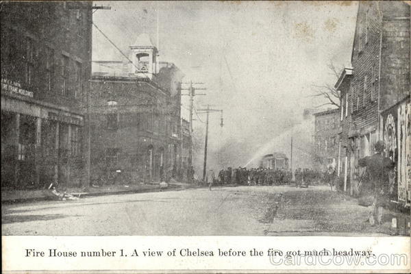 Fire House Number 1, a View of Chelsea Before the Fire Got Much Headway