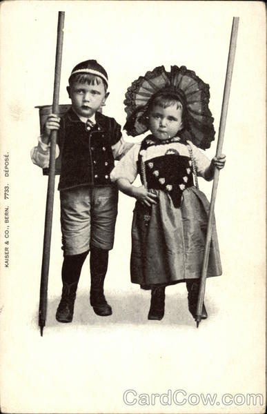 Children in Swiss Costumes Switzerland