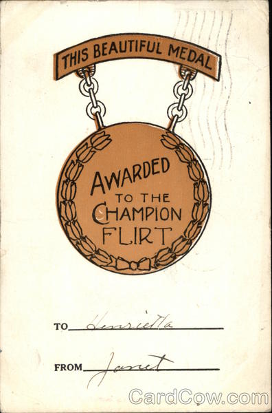 This Beautiful Medal Awarded to the Champion Flirt