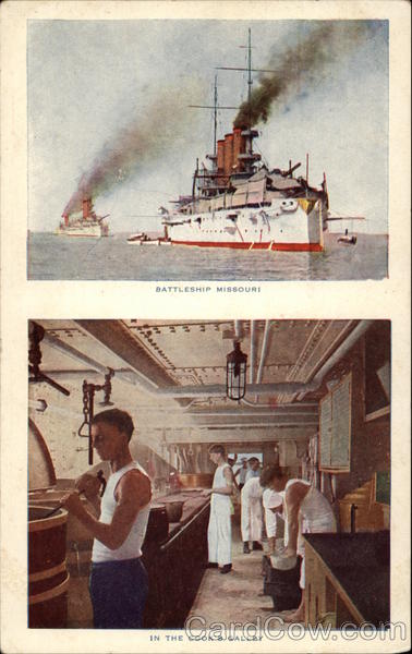 Battleship Missouri. In the cook's gallery Battleships