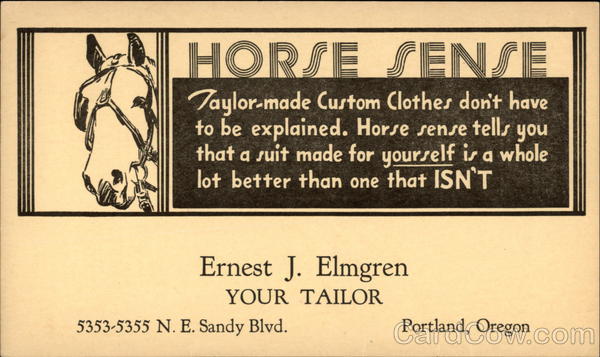 Ernest J. Elmgren, Your Tailer Advertising