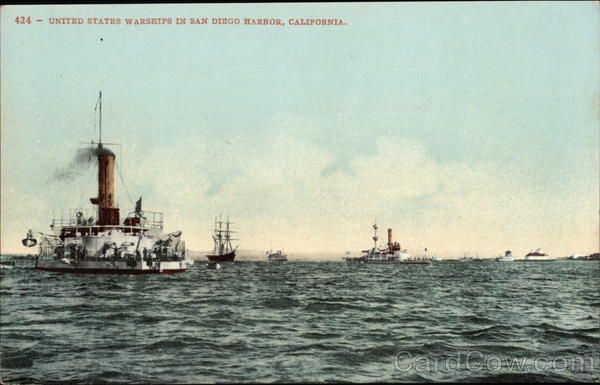 United States Warships in San Diego Harbor, California