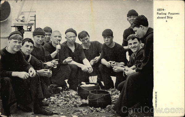 Peeling Potatoes Aboard Ship Navy