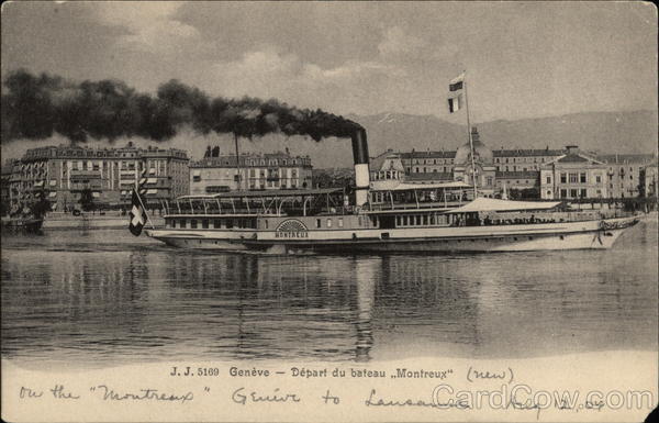 Montreux Steamer Ship from Geneve Steamers