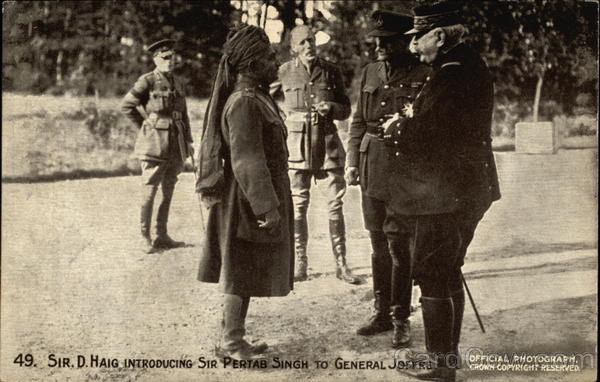 Sir D. Haig Introducting Sir Pertah Singh to General Joffre