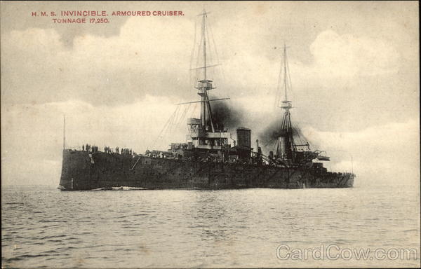 H.M.S. Invincible Armoured Cruiser Tonnage 17,250 Cruise Ships