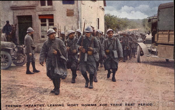French Infantry Leaving Mort Homme for Their Rest Period