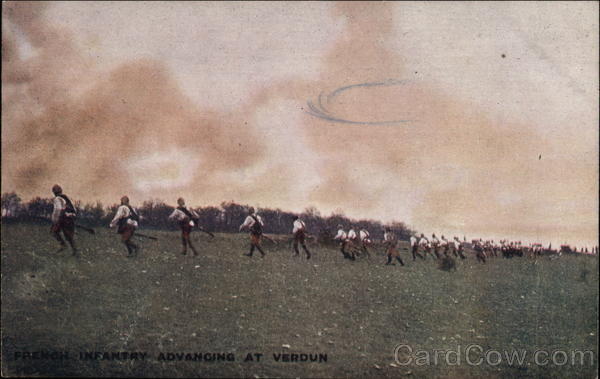 French Infantry Advancing at Verdun Military
