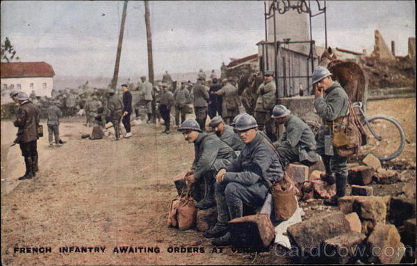 French Infantry Waiting Orders at Verdun Military