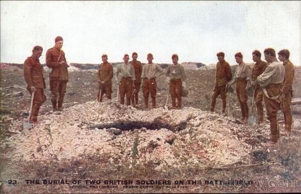 The Burial of Two British Soldiers on the Battlefield