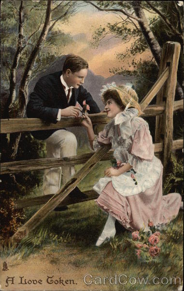 A Love Token with Couple by a Fence Couples