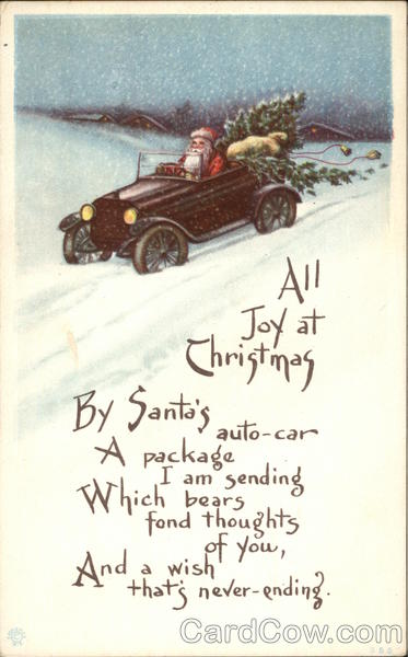 All Joy at Christmas with Santa in Car Santa Claus