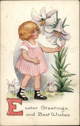 Easter Greetings and Best Wishes Flowers Postcard Postcard