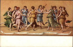 La danza d'Apollo con le Muse Postcard