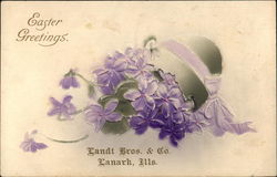 Easter Greetings Landt Bros. & Co. Lanark, Ills Eggs Postcard Postcard