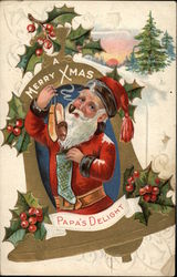 A Merry Christmas - Papa's Delight Santa Claus Postcard Postcard