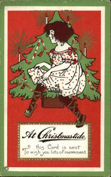 At Christmastide this Card is Sent Postcard