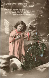 A Christmas Greeting with Love Postcard