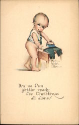 It's no Fun Gettin' Reading for Christmas all Alone! Postcard