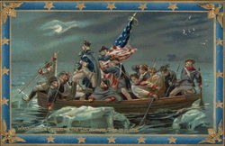Washington Crossing the Delaware, December 25, 1776 Patriotic Postcard Postcard