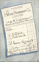 Statement: Mutual Friendship Co. Ltd Postcard