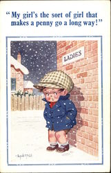 My Girl's the Sort of Girl That Makes a Penny go a Long Way! Postcard
