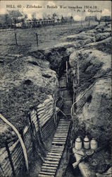 Hill 60, Zillebeke, British War Trenches 1914-18 Postcard