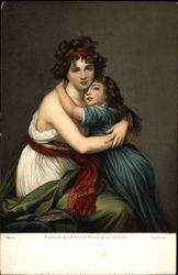 Portrait de Mme Le Brun et de sa fille Art Postcard Postcard