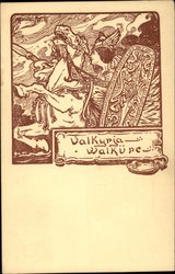 Old Germanic Gods - Valkyrja Walkure Postcard