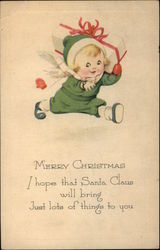 Merry Christmas with Child & Package Postcard