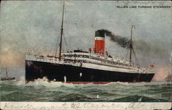 Allan Line Turbine Steamers Postcard