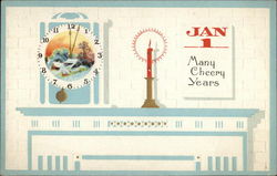 January 1 - Many Cheery Years Postcard