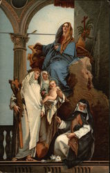La Madonna inTrono e varie Sante Postcard