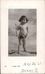 A Good "Hit" - Child Dressed as Cupid Postcard