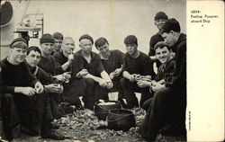 Peeling Potatoes Aboard Ship Postcard