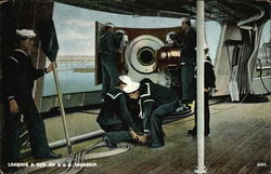 Loading a Gun on a US Warship Navy Postcard Postcard