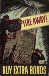 Fire Away! Buy Extra Bonds World War II Postcard Postcard