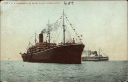 S.S. Minnesota on Puget Sound, Washington Postcard