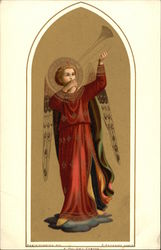 Angel in Red Playing Horn Angel in Red Playing Horn