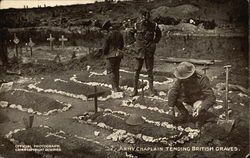 Army Chaplain Tending British Graves Postcard Postcard