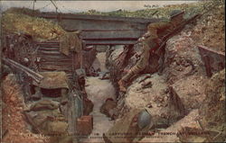 Tommys Look Out in a Captured German Trench at Ovillers Military Postcard Postcard